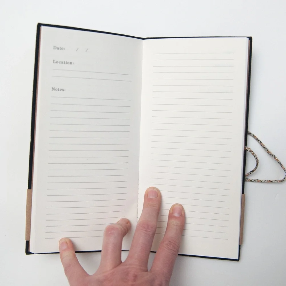 Print Fresh Fabric Travel Journal 10-Day Itinerary in Black